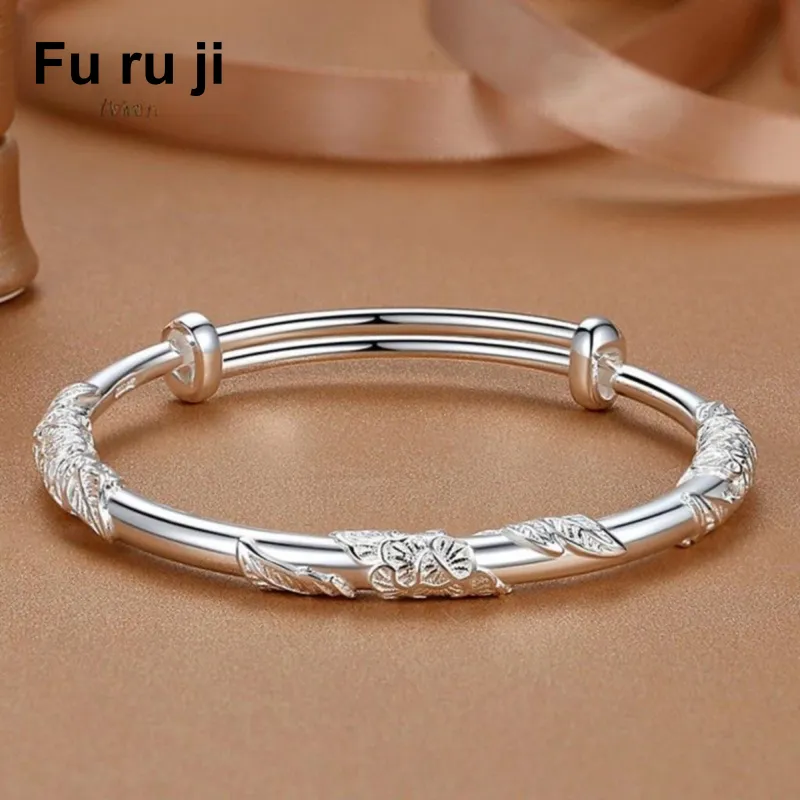 Fu Ru Ji S999 Fine Silver Bangles Women's-3