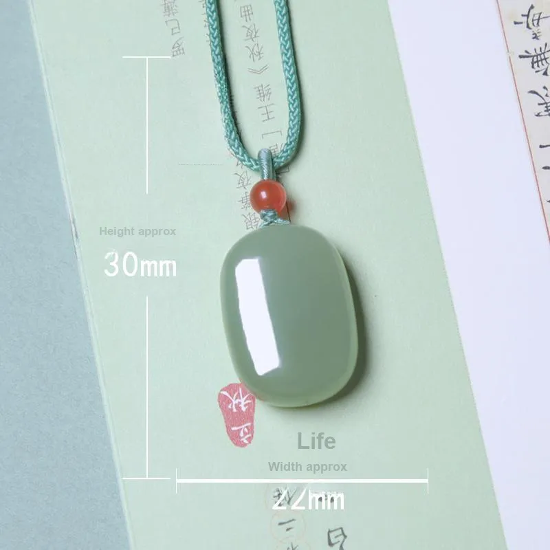 Ingenuity Hetian Jade Necklaces Pale Greenish White Jade Unisex-2