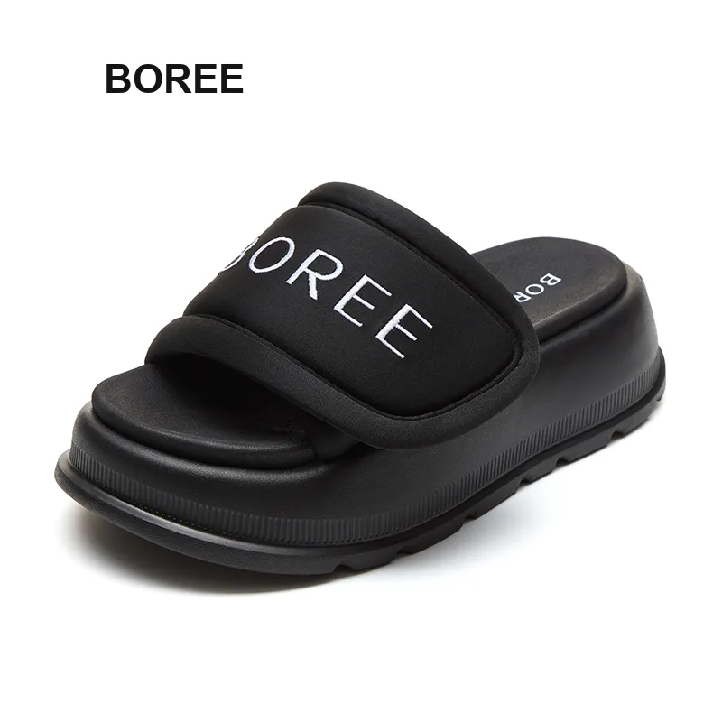 BOREE Slide Slippers Women's White/Black/Pink-10