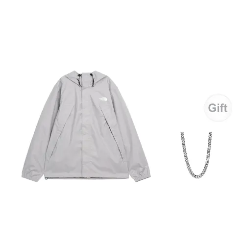 THE NORTH FACE Windbreaker Jackets Unisex Gray + Gift Necklace