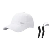 White Hats & Caps+Black Cooling Arm Sleeves