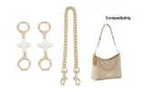 Coach straight gold white four-leaf clover 10cm [two] + decorative chain puppy buckle 45cm