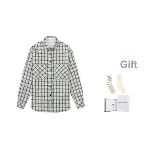 Charlie Luciano Рубашка Унисекс Зеленый Белый