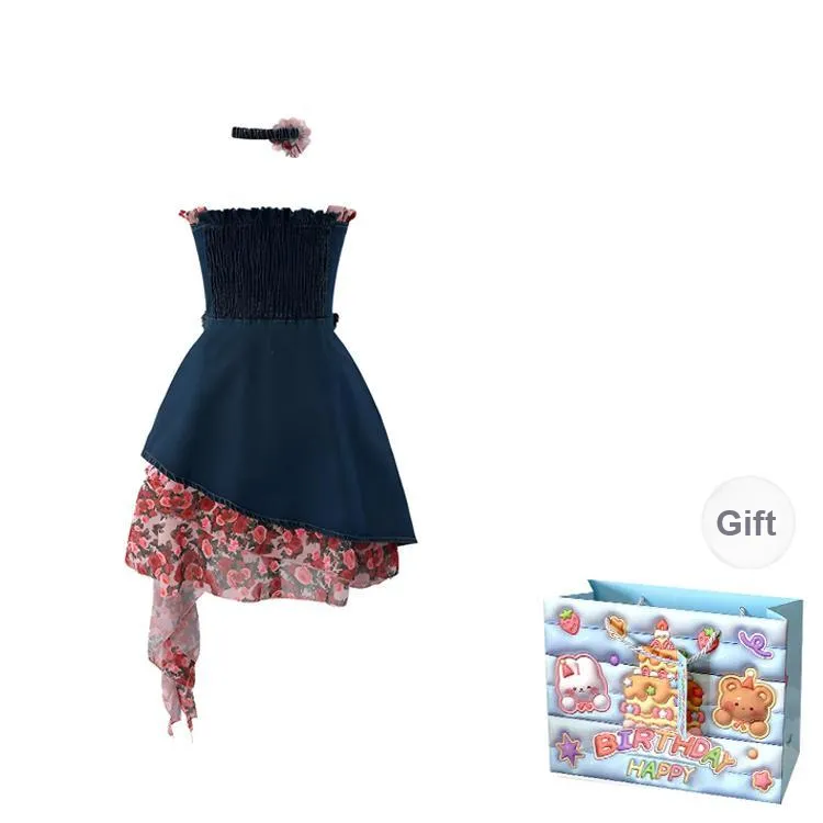 REMOULD Sleeveless Dress Women's Denim Patchwork-1