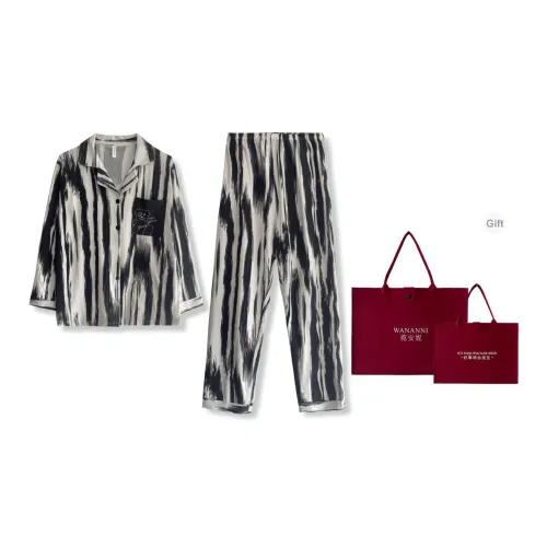 WANANNI Пижамный комплект Унисекс Черный