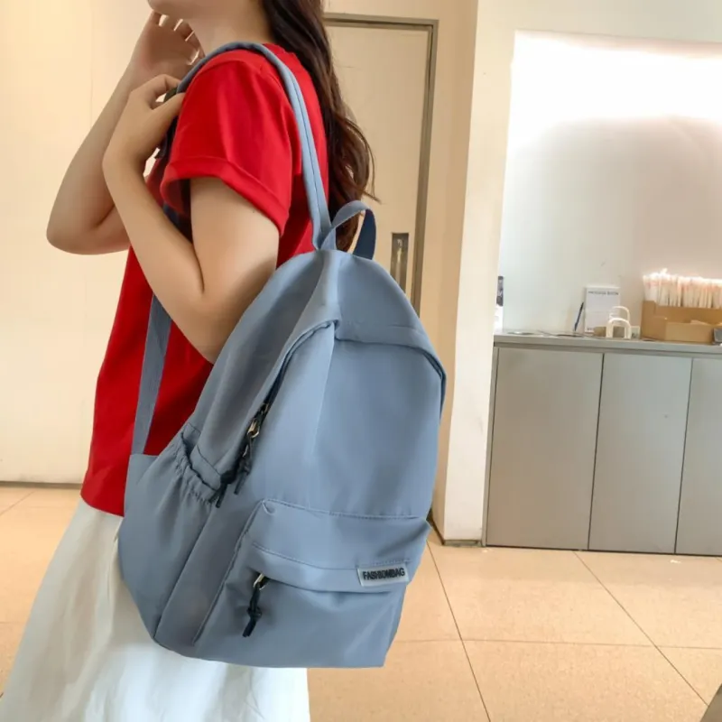 Villelon Nylon Backpack Unisex Black/White/Blue/Pink-14