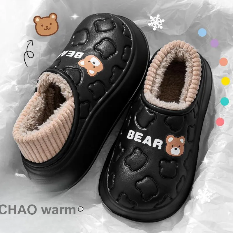 Foot Recreation Soft Sole Fully Enclosed Water Resistant Winter Home Insulated Cotton Slippers, Home Slippers, Unisex-7