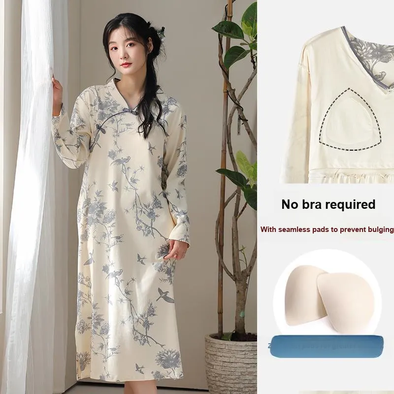 Lan Miao Long Sleeved Dress Women's Light Gray-5