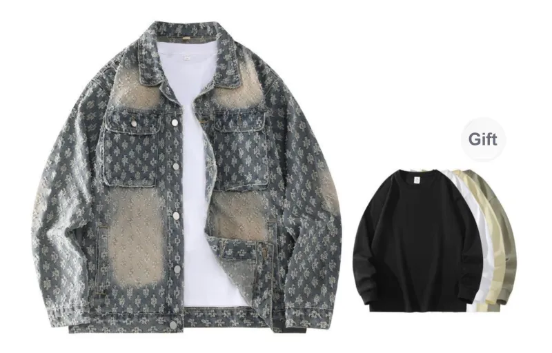 TESTUNG Denim Jackets Unisex-55