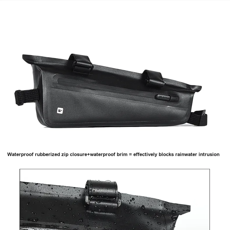 RHINOWALK· Riding Equipment Top Handle Bag Unisex 600D TPU 35*6*13cm Black-3