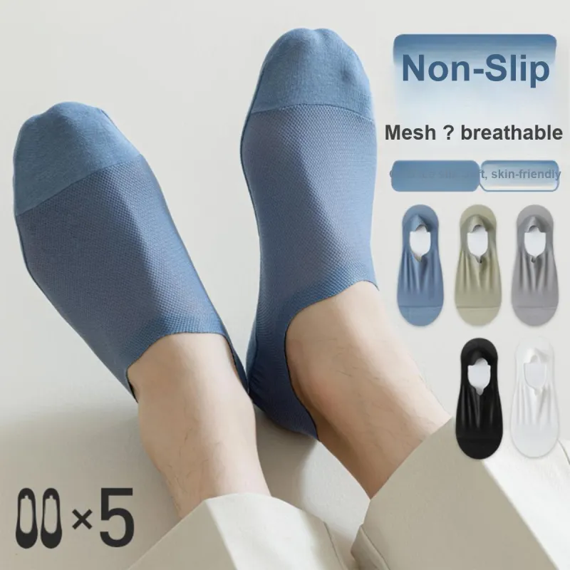 MIIOW No Show Socks Men's 5 Pack Mixed Color-2