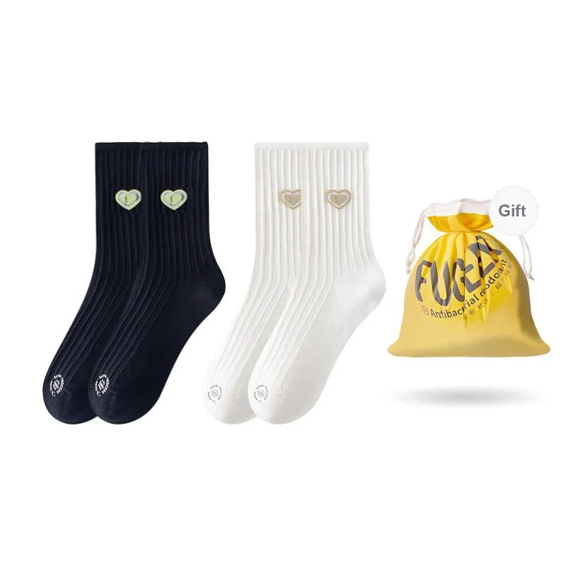 FUGEER Mid Calf Socks Unisex 2 Pack-0
