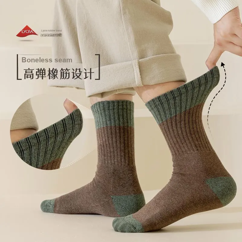 YINSHILIANGPIN Mid Calf Socks Men's 5 Pack-15