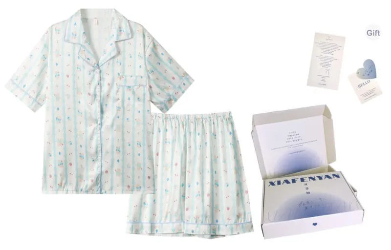 XIAFENYAN Pajama Set Women's Blue-6