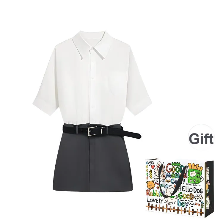 Pzhk Long Sleeved Dresses Women's White & Gray