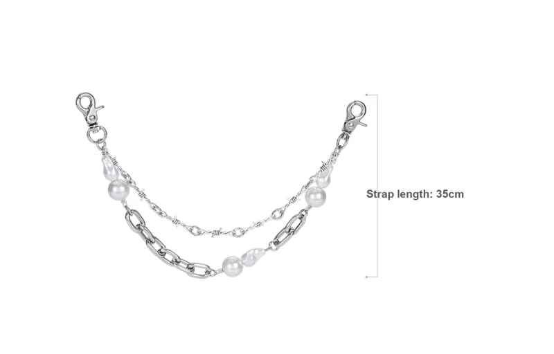 Lan Bao Fan Metal, Alloy Women's Bag With Pearl Decorative Chain Women's Silver-1