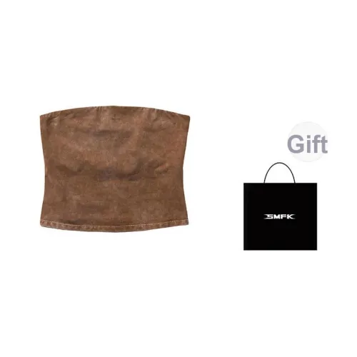 SMFK Extinguish Коричневая сумка для покупок Женские топы без бретелек