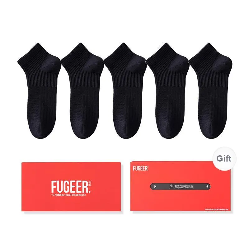 FUGEER No-Show Socks Men's Box 5-Pack-6