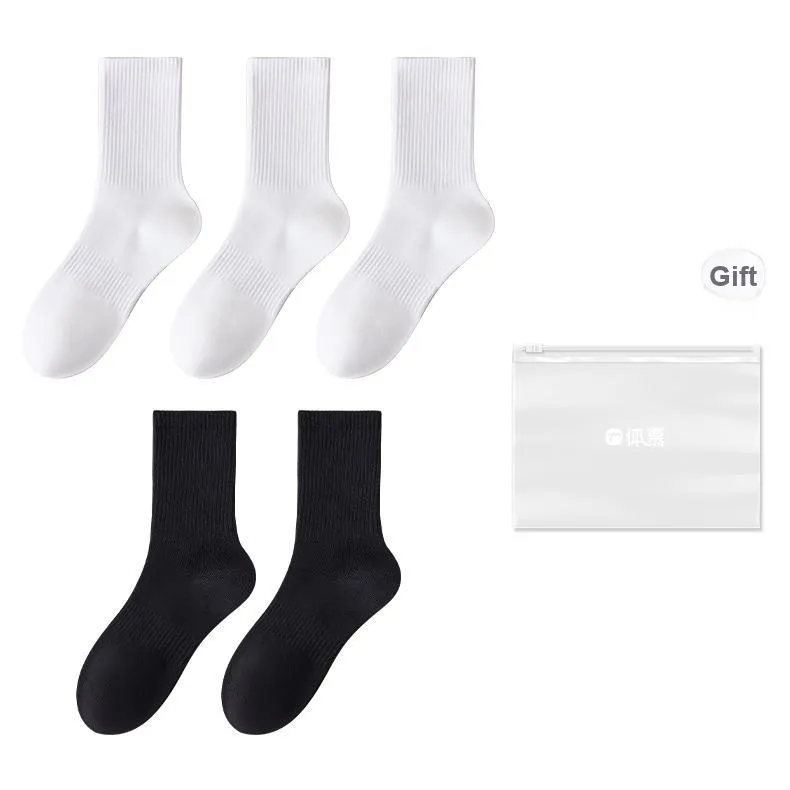 Temooues Mid Calf Socks Unisex Shopping Bag 2 Pack-18