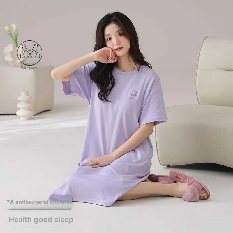 FENTENGCARE Nightgown Women's Violet-2