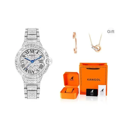 KANGOL Gypsophila Collection Кварцевый механизм Металлический ремешок Часы Женские Серебристый циферблат