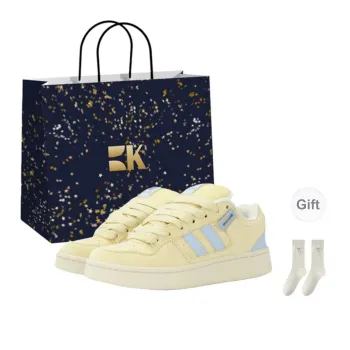 Boldi Kuki Coverage Slip Resistant And Abrasion Resistant Low Top Skateboard Shoes Women's Yellow Blue Shopping Bag