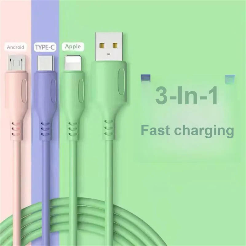X IT 1.2M All in one 1 to 3 Compatibility Apple Huawei Xiaomi OPPO Cell Phone Transfer Charging Cable Cables-4