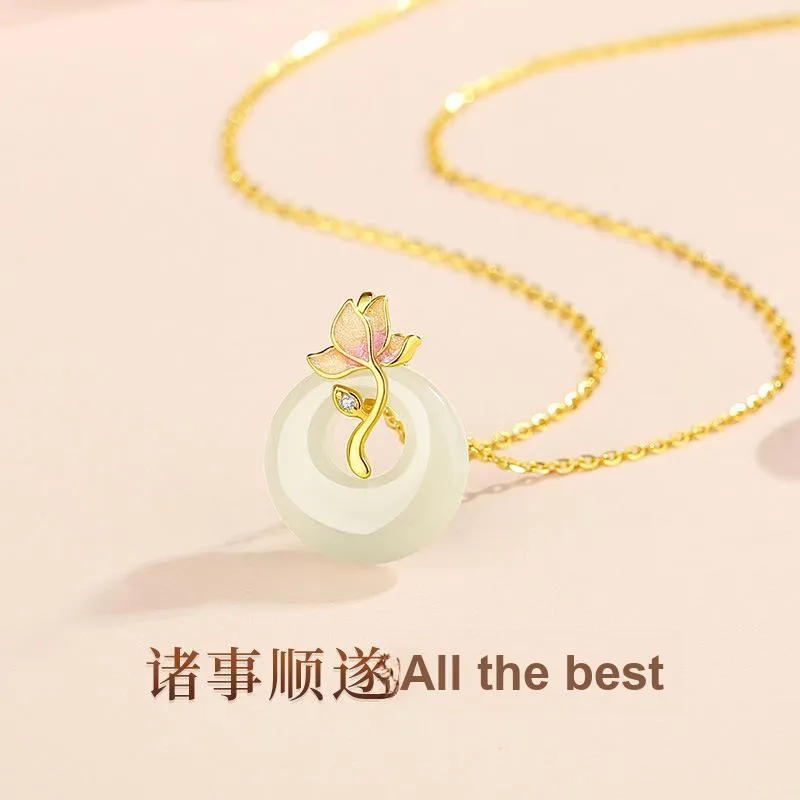 Andaozi Necklaces Green Jade Women's-5