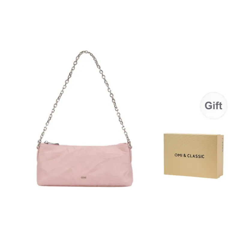 OMI Synthetic Leather Shoulder Bag Regular Small Size Women's Brown/Black/White/Pink-6