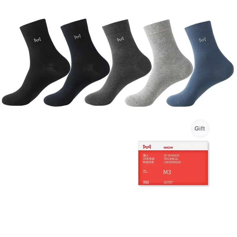 MIIOW Mid Calf Socks Men's 5 Pack Gift Box Set-20