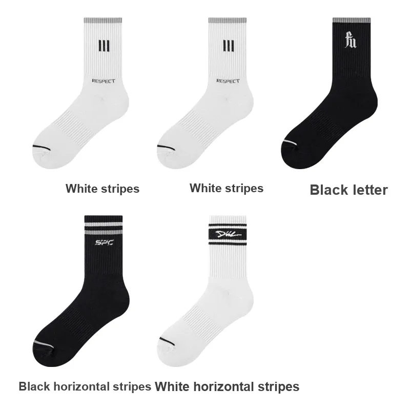 H YXIANG Mid Calf Socks Men's 5 Pack-17