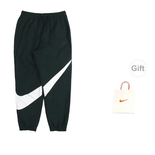 Nike Big Swoosh Casual Pants Men Black Pants+Gift Bag