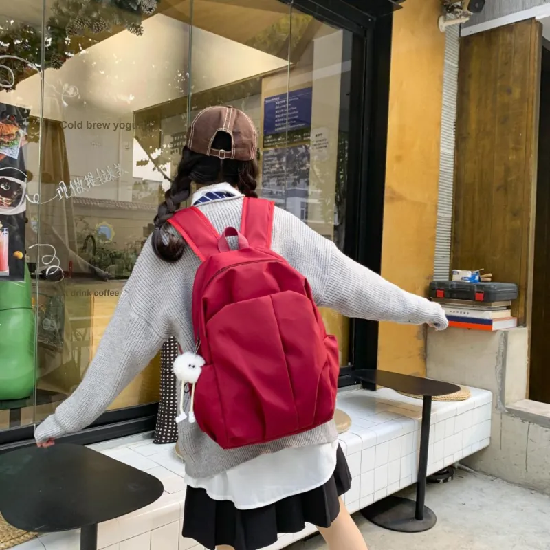 URBAN FOREST Nylon Backpack Regular Unisex White/Gray/Black/Red-15
