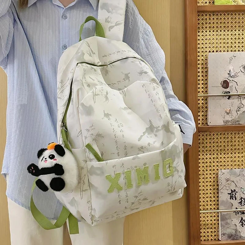 Yalu Nylon Backpack Unisex Black/Green/Blue/Pink-22