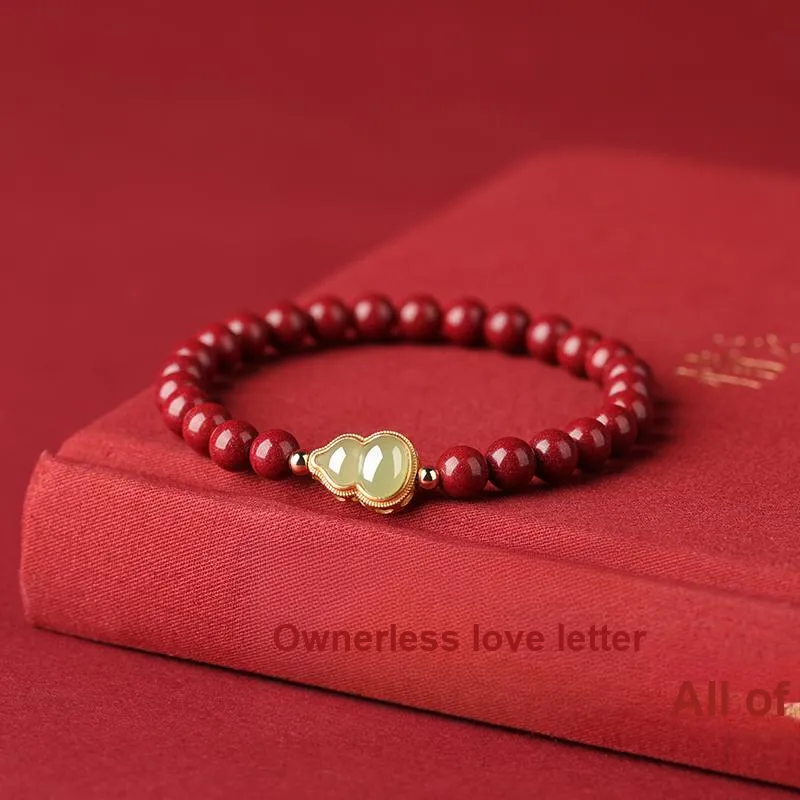 Baozhi Reconstructed Cinnabar Jade Bracelets Unisex-40