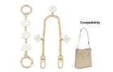 White Camellia Extender Chain+Four-Leaf Clover Decorative Chain