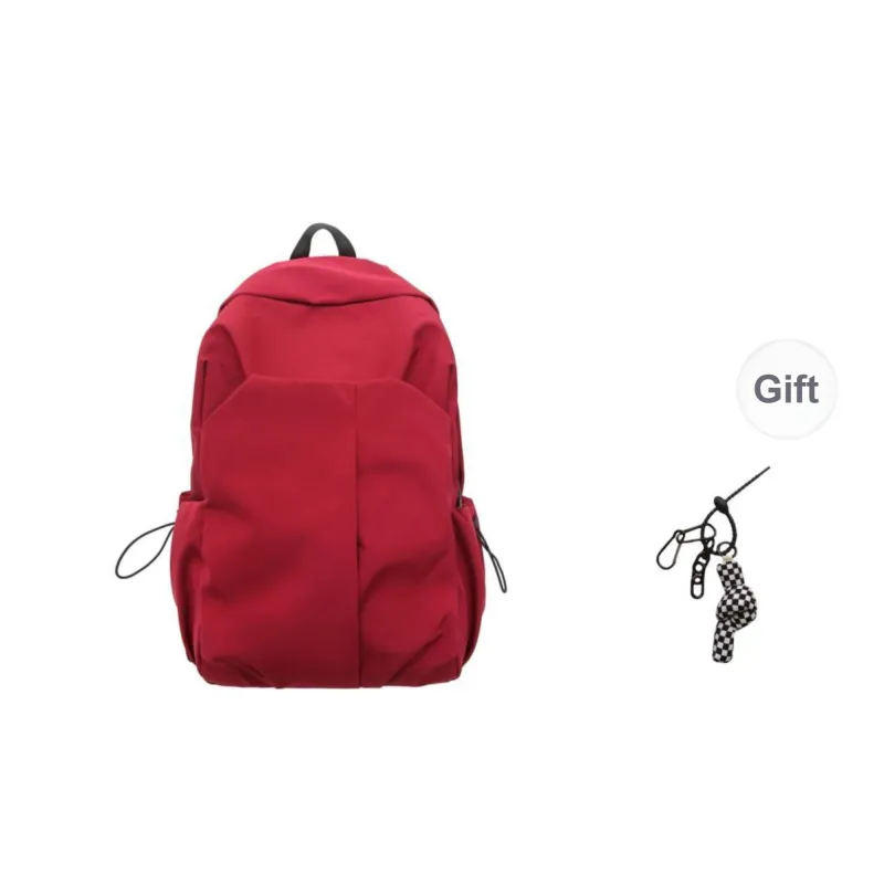 PULEWEI Nylon Backpack Unisex Ecru/Gray/Black/Burgundy-14