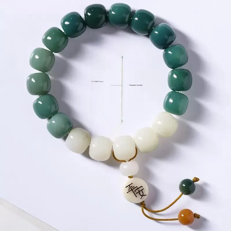 TANGSHU Bodhi Root Good Luck Lotus Peaceful Joy Wealth Good Luck Beaded Bracelet Unisex-3