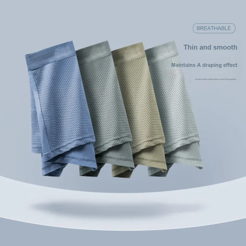 Red Bean Underpants Men's 4 Pack Light Gray/Mocha/Smoke Gray/Dusty Blue-3