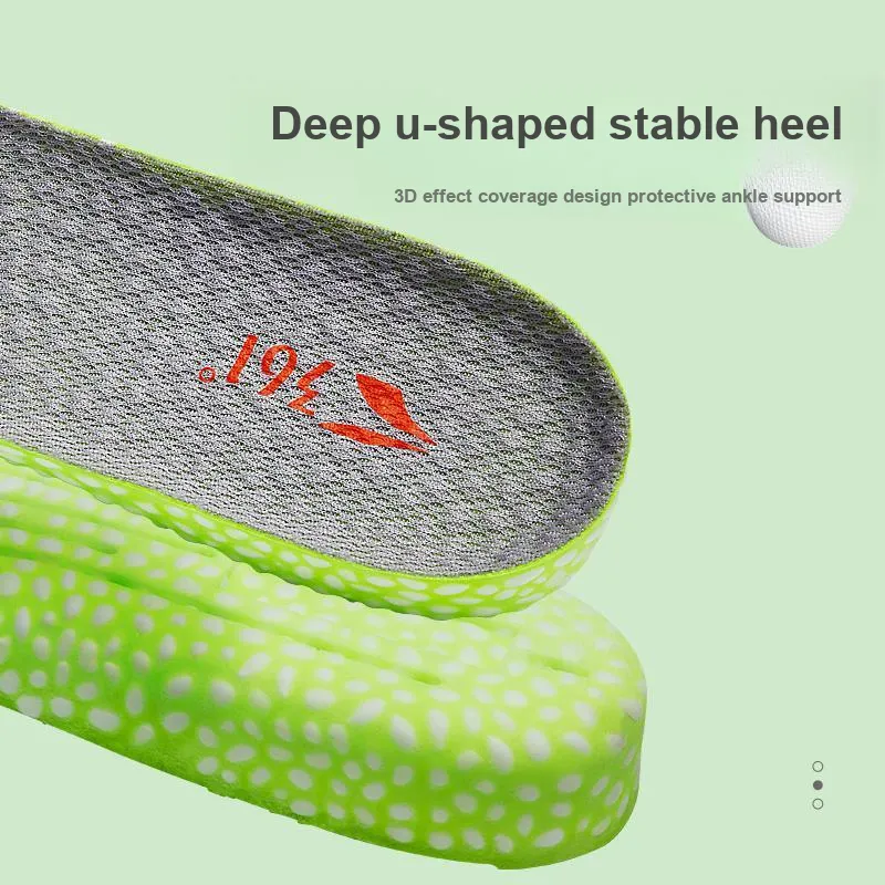 361° Etpu+Knitted Fabric Insoles Unisex Green Base With Light Gray Fabric-3