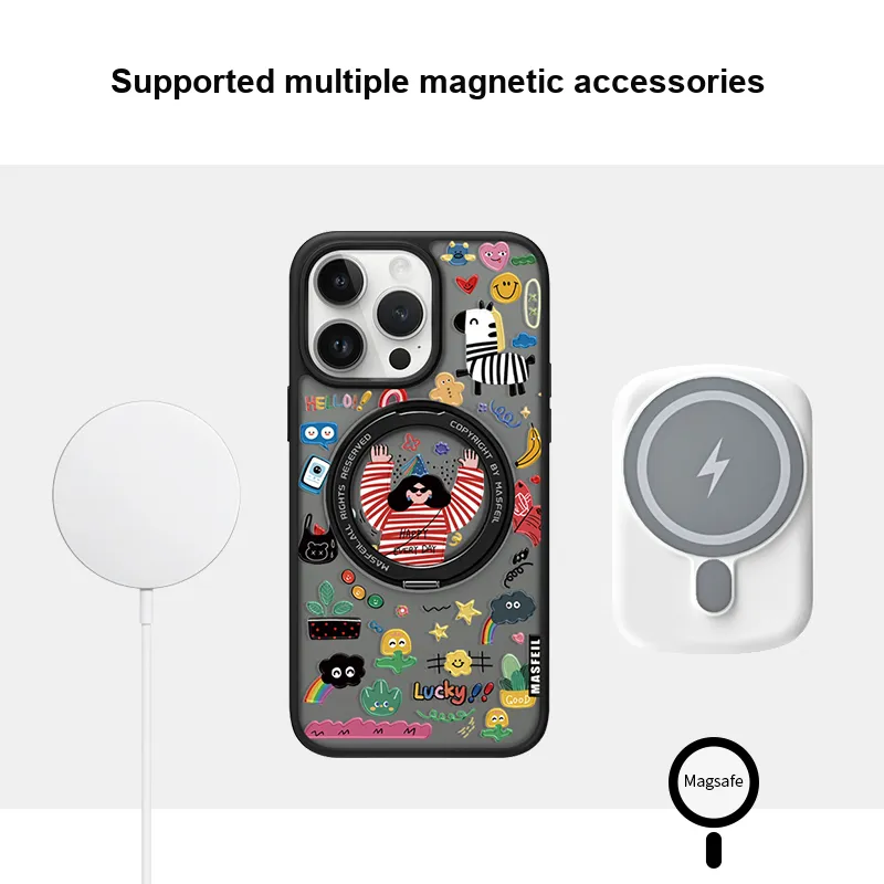 Marsfield Acrylic Material Skin Friendly 360 Rotating Pivot Case Phone Cases Apple 16/15/14pro/proma-4