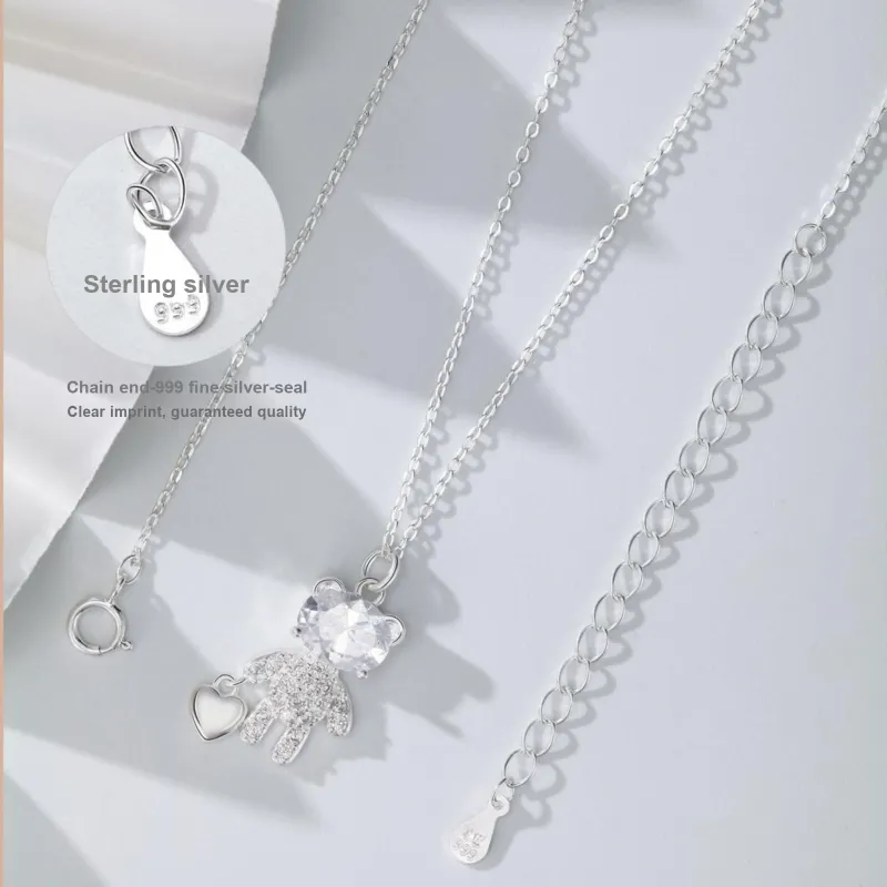 MISS WEI 999 Fine Silver Necklaces Women's-4