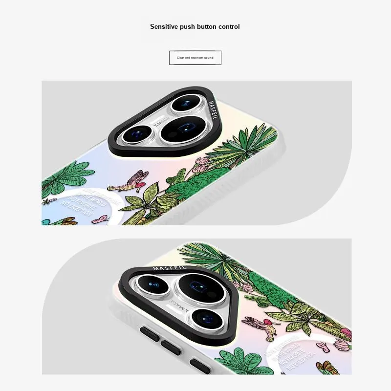 Marsfield Acrylic Material Laser Magnetic Vintage Jungle Phone Cases Compatibility Huawei P70/60/50/40PRO-4