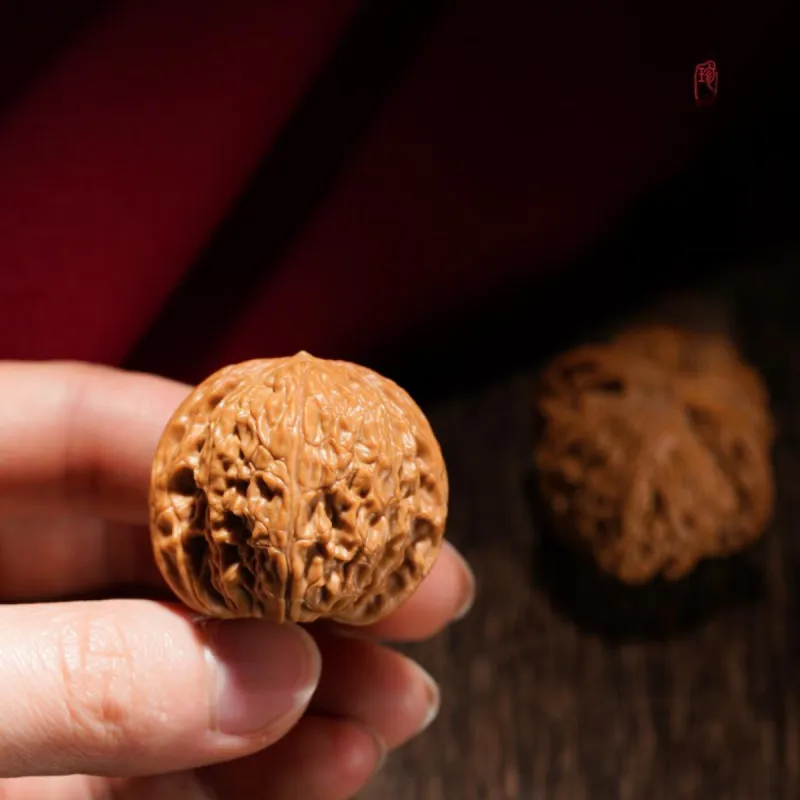 FANGYUANXIAOFU Walnut Fine Handicraft Handheld Frog Head High End Collector's Level Premium Unisex-4