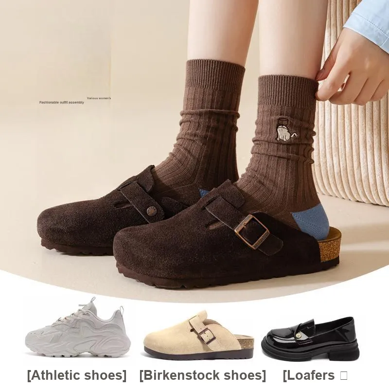 JIAZINI Mid Calf Socks Women's Combo Set-2