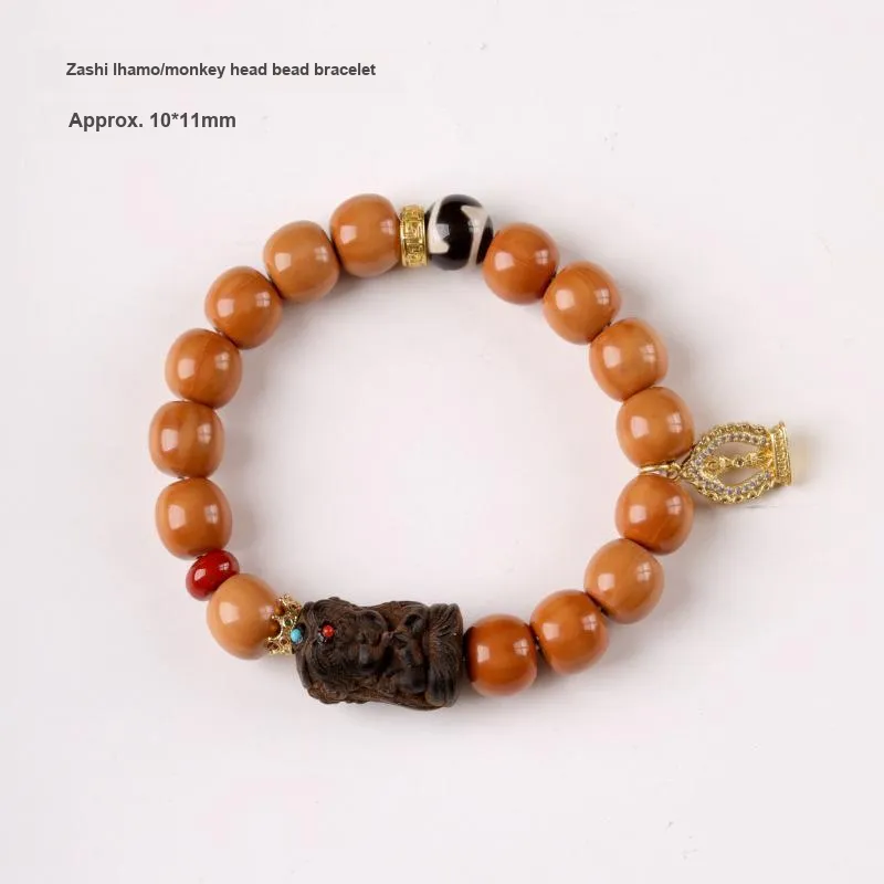 HANCANG Monkey Head Walnut Bracelets Unisex-5