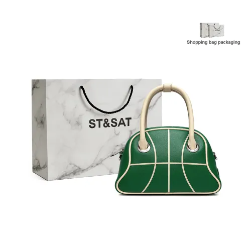 ST&SAT Artificial Leather Boston Bag Pillow Bag Bowling Bag Crossbody Handbag Small Size Women's Multicolor