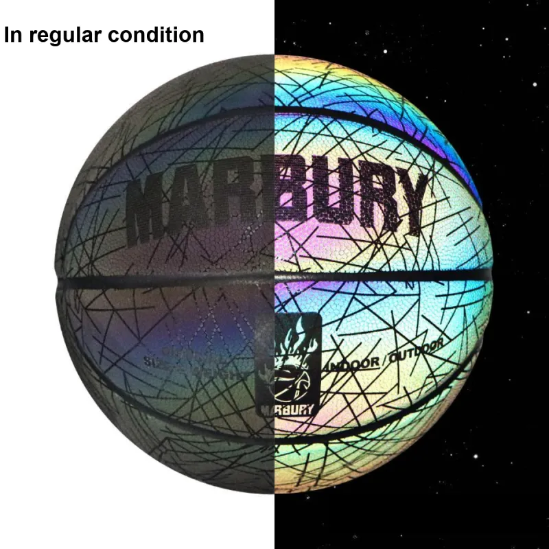 MARBURY Reflective Luminous Series Synthetic Leather Basketball Starry Sky Rainbow Size 7 Training-10