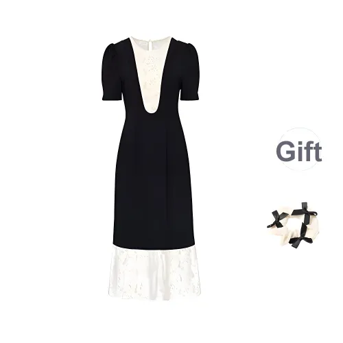/ Short Sleeved Leatheres Women's Black+Bowknot Hair Tie Comes With