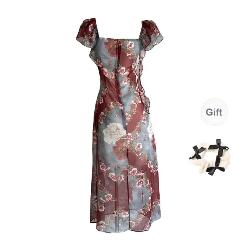 TURN UP Short Sleeved Dresses Women's Red-1